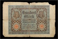 1920 Germany (Weimar Republic) 100 Marks Banknote