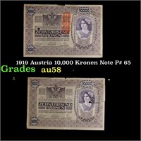 1919 Austria 10,000 Kronen Note P# 65 Grades Choic