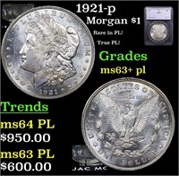 1921-p Morgan Dollar $1 Graded ms63+ pl By SEGS