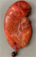 Early Red Jade Translucent Netsuk Pendant