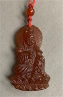 Early Red Jade Translucent Chinese Pendant