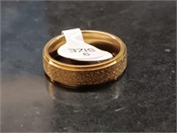 Size 9 6mm wide Goldtone Stainless Steel Frosted R
