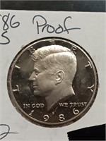 1986-S Clad Proof Kennedy Half Dollar
