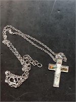 Silvertone Necklace with Jesus Cross Pendant