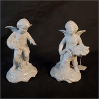Pair, Mid Century Dresden Putti Figurines