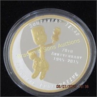 ONE OUNCE SILVER ROUND DEPICTING 70TH