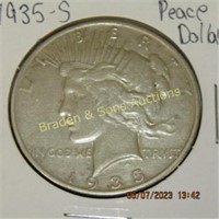 US 1935-S PEACE SILVER DOLLAR