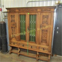 80" TALL X 74" WIDE GLASS FRONT ANTIQUE