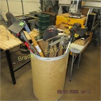 GROUP OF ASSTD HAND TOOLS ETC. BARREL NOT INCLUDED