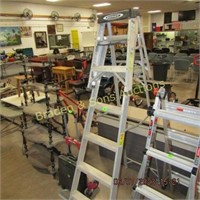 USED 5' FOLDING LADDER AND STEP STOOL