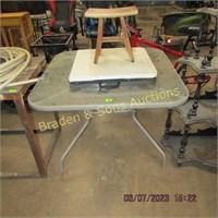 USED PICNIC TABLE, FOLDING TABLE AND STOOL
