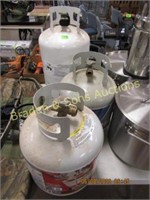 GROUP OF 2 FIVE GAL. PROPANE BOTTLES AND