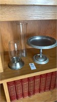 Set of 3 Glasses and Pewter Dish