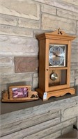 Mantel Clock and Hunter Picture Frame