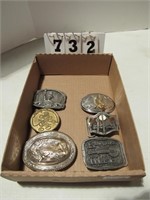 Six Collectible Belt Buckles