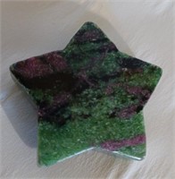 Ruby Zoisite Star Carving