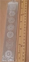 Selenite Chakra Etched Crystal Bar, Ruler Style
