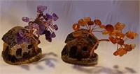 Natural Amethyst & Carnelian Chip Tree House Figue