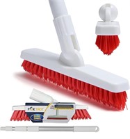 Swivel Grout Brush with Long Handle  Stiff Bristle