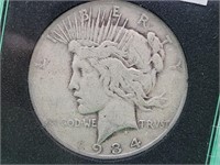 1934 D Silver Peace Dollar coin