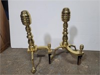 The Harvin Co Heavy  Brass Andirons