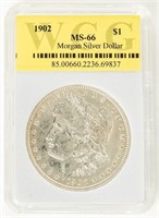 Coin 1902 Morgan Silver Dollar WCG MS66