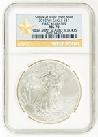 Coin 2012(W) Silver Eagle 1st Release NGC MS70