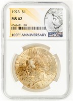 Coin 1923 Peace Dollar NGC-MS62