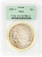 Coin 1885-O Morgan Silver Dollar  PCGS MS63 OGH