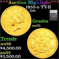 ***Auction Highlight*** 1855-o Gold Dollar TY-II $
