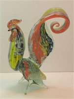 Large Murano Glass Rooster 8" x 5-1/2" x 3"