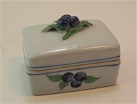 Blueberry Themed Trinket Box With Lid 3" x 2"