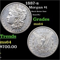 1887-s Morgan Dollar $1 Grades Choice Unc