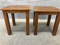 2 WOOD SIDE TABLES