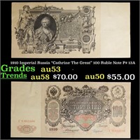 1910 Imperial Russia "Cathrine The Great" 100 Rubl