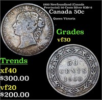 1900 Newfoundland (Canada Provincial) 50 Cents Sil