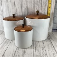 Copper Lid Ceramic Canister Set - No Flaws