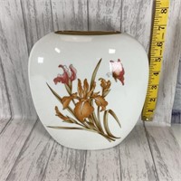 Japanese Gold-trim Flower Butterfly Vase -No Flaws