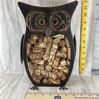 Unique Metal Wire Mesh Owl Decoration w/Corks