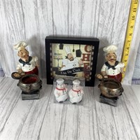 Chef Kitchen Decor - Candles, Picture, Shakers