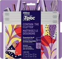 *2PC LOT*ZIPLOC REUSABLE TRAVEL BAGS - 5-PACK