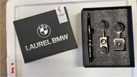 Laurel BMW - set of 2 key rings & pen in box