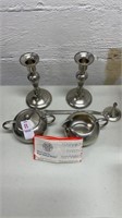 Lot of 5- Royal Holland Pewter/ 2candle sticks,