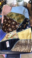 2 Pieces, Hand-stitched Crazy Quilt Top and
