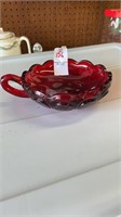 Vintage ruby red coin glass