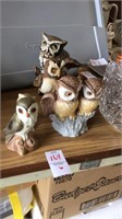 Variety of six owl figurines