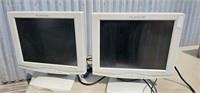 Lot of 2 Planar computer monitors w/ cords seen