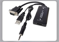 VITAL VGA & 3.5mm Audio to HDMI Adapter - Black
