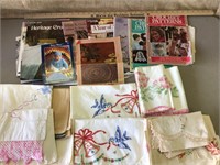 Crochet magazines, patterns, crocheted pillow