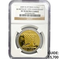 2009 Noble 1oz Gold IS. Of Man NGC PF70 UC